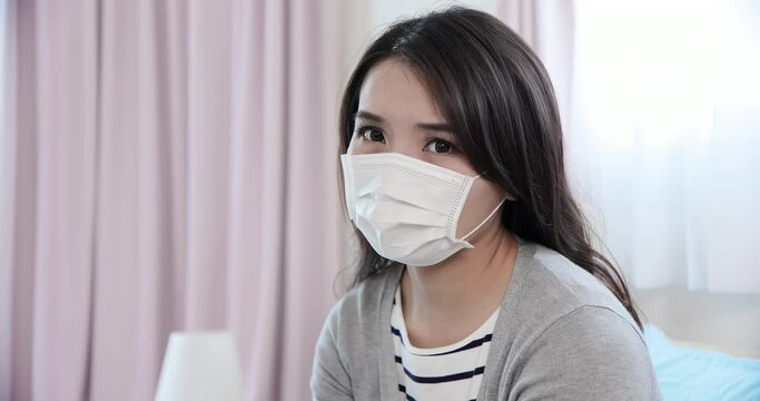 Asian woman wear facial mack