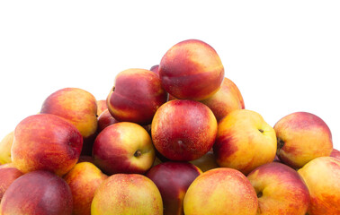 Fresh nectarines isolated on white background