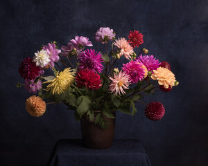 Classic Flower Arrangement Dahlias Vase