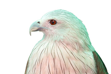 The brahminy kite (Haliastur indus) isolate on white