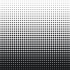 Dot gain pattern, halftone black dots on white background, seamless screen print texture of dots  