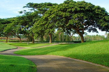 Golf course pathway at Mount Malarayat in Lipa, Batangas, Philippines.