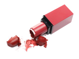 Red lipstick isolated on white background