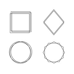 Geometric frames, set of frames, vector illustration