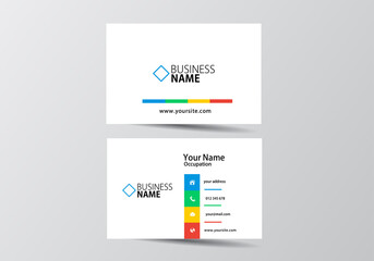colorful business card. visiting card template two sides
