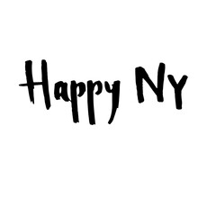 Handwritten vector words "Happy new year". Overlay text for post card, poster, e-commerce, textile, blog, billboard.