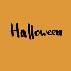 Handwritten vector word "halloween". Overlay text for poster, e-commerce, textile, blog, billboard.