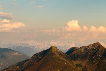 Fototapeta na wymiar Sunset in the Carnic Alps, Friuli Venezia-Giulia, Italy