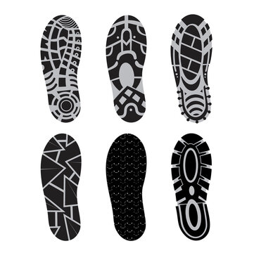 footprints Shoe vector set