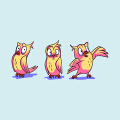 owl caracter design drawing style