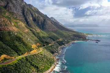 Aerial view of the wild South African coast