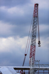 Construction work. Construction, Construction crane, Sky.