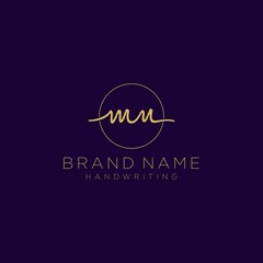 Initial M N handwriting logo vector. Hand lettering for designs