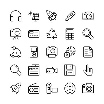 Science and Technology Line Vector Icons 1