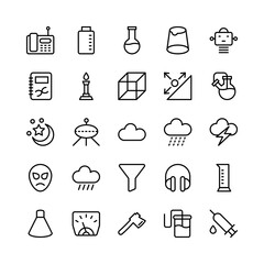 Science and Technology Line Vector Icons 17