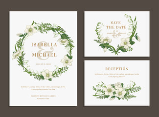 Set of wedding cards.