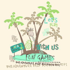 Funny island for game vector character illustration