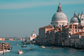 Fototapeta na wymiar Panoramic view of Basilica di Santa Maria della Salute, Venice