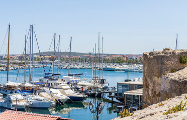 Tourist harbor of Alghero (Sardinia, Italy).