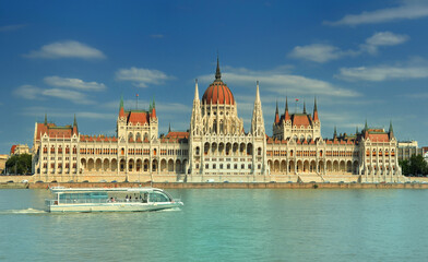 Fototapeta na wymiar View of Budapest Parliament Hungary