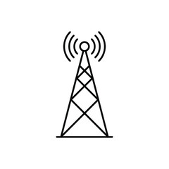 Antenna icon vector illustration broadcasting communication tower