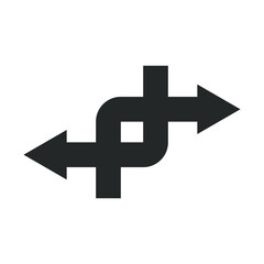 Fototapeta premium Black Arrows Icon Journey Choice Guidance Vector Isolated Navigation Decision Illustration