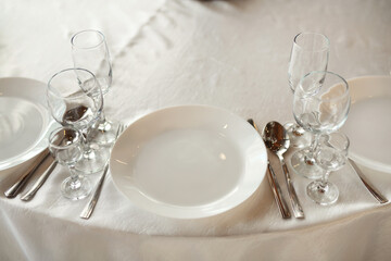 beautiful cutlery on the festive table