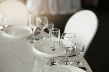 beautiful cutlery on the festive table