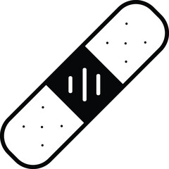 Plaster Bandage Medical Care Health Pharmacy Black Vector Illustration 
