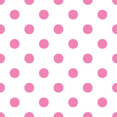 Pink circles on white seamless background.