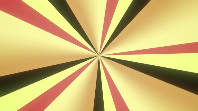 Animated radial stripes, warm sunset color palette, clockwise movement. Retro vintage style.
