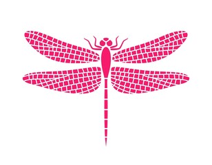 Dragonfly logo. Isolated dragonfly on white background