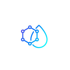 Drop with nanoparticles icon, line