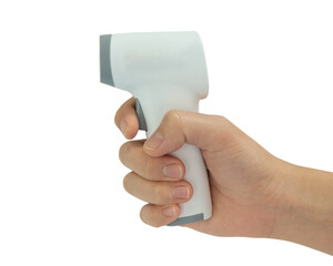 Hand hold Non-Contact IR Thermometer for Detecting Fever isolated in white