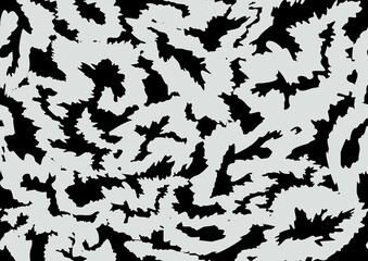 Abstract styled animal skin leopard seamless pattern design. Jaguar, leopard, cheetah, panther fur. Black and white