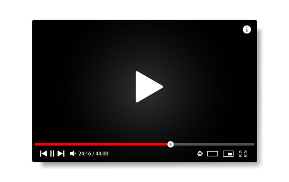 Video player window. Live streaming. Vector illustration
