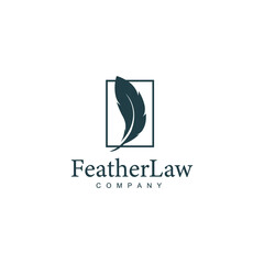 Feather Lawyer Law firm template logo design inspiration. Feather Quill symbol icon vector illustration