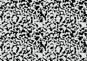 Abstract styled animal skin leopard seamless pattern design. Jaguar, leopard, cheetah, panther fur. Black and white