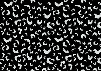 Abstract styled animal skin leopard seamless pattern design. Jaguar, leopard, cheetah, panther fur. Black and white
