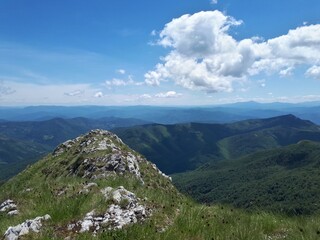 mountain landscape with clouds