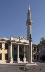 Fototapeta na wymiar View of Tesvikiye mosque. It is a neo-baroque structure in Tesvikiye / Istanbul