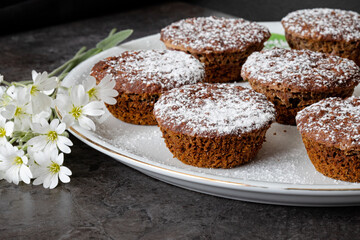 Homemade baking muffins. Healthy diet. Gluten free