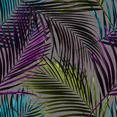 Seamless Tropical Palm Pattern