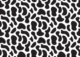 Abstract styled animal skin leopard seamless pattern design. Jaguar, leopard, cheetah, panther fur. Black and white