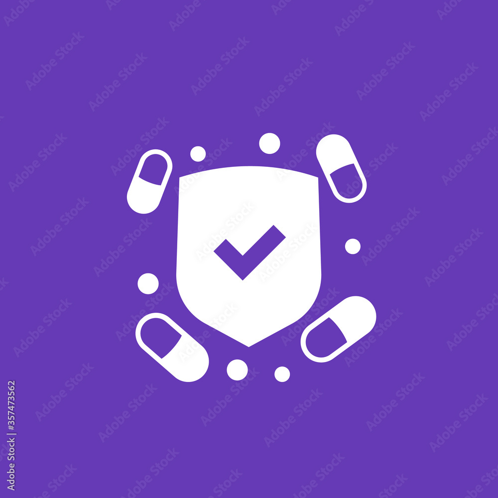 Canvas Prints antiviral medicine, pills vector icon