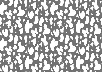 Abstract styled animal skin leopard seamless pattern design. Jaguar, leopard, cheetah, panther fur. Black and white