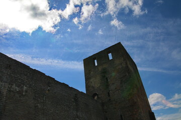 Ivangorod fortress on the Russian-Estonian border in summer