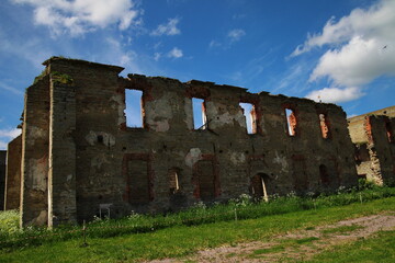 Ivangorod fortress on the Russian-Estonian border in summer