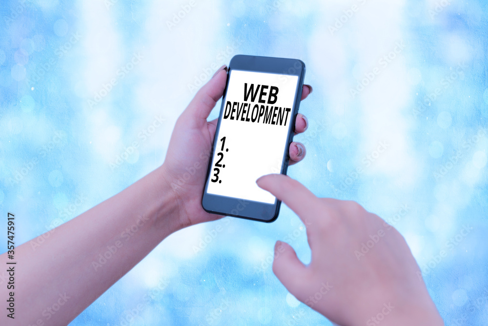 Fototapete Writing note showing Web Development. Business concept for work involved in developing a website for the Internet
