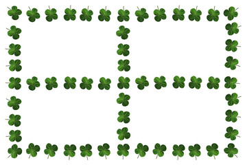 Tréboles de 4 hojas marco suerte ilustración